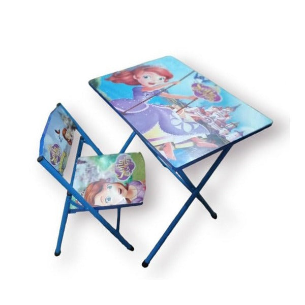 Kids Table and Chair Set - Barbie (Blue)