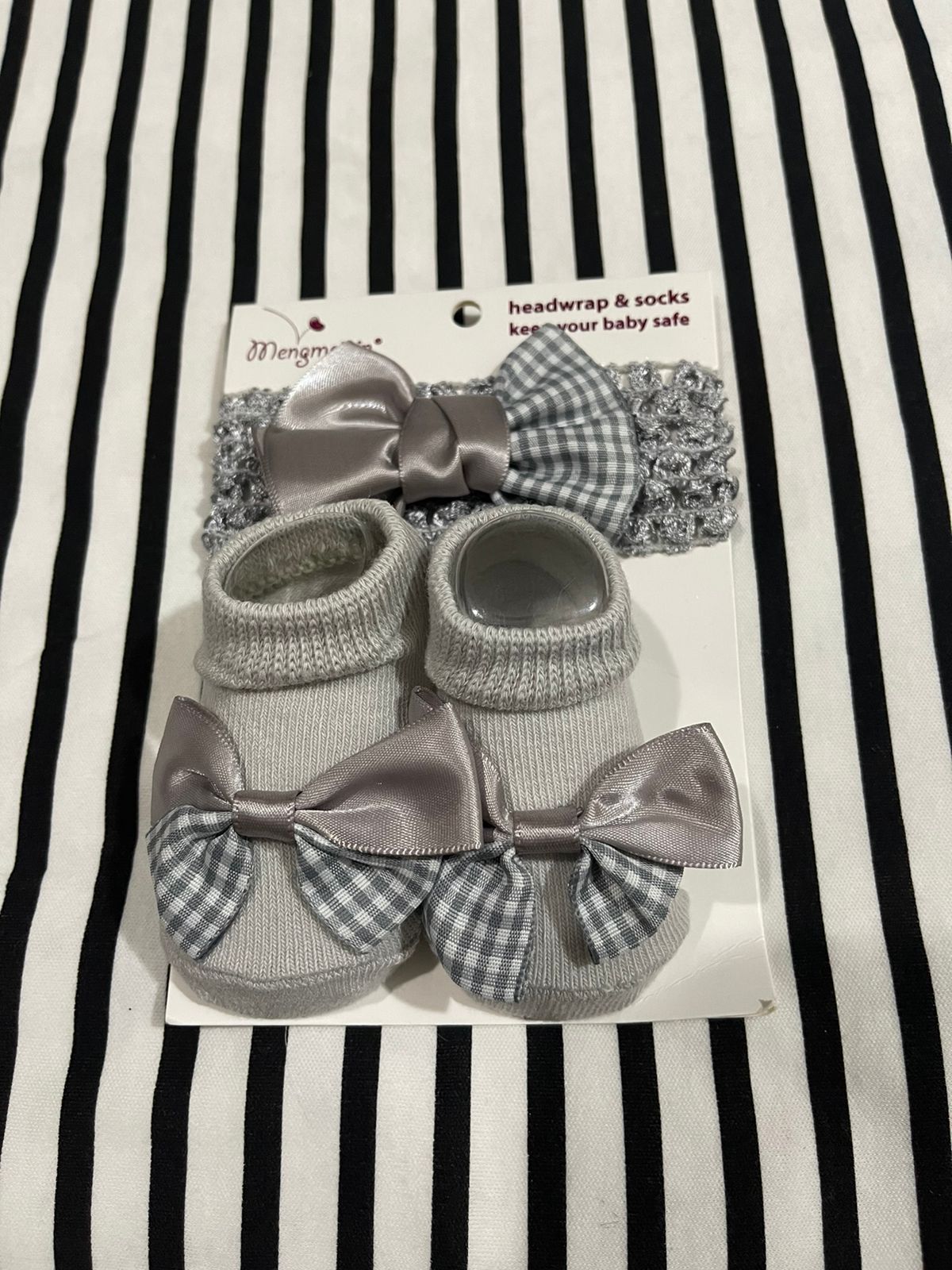Grey socks and head band for little princess
