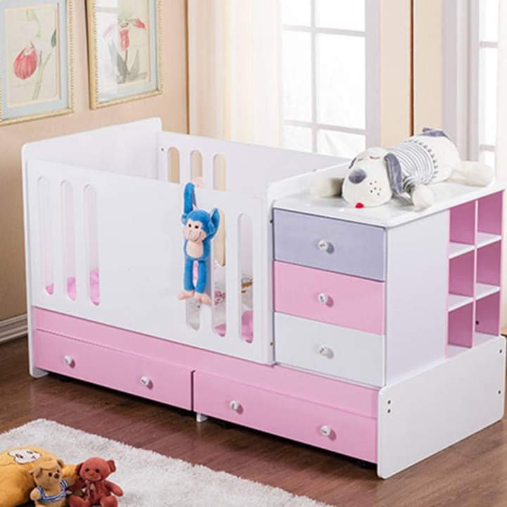 Cot - White & Pink