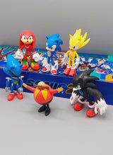 Sonic The Hedgehog Action Figures Toy Collection Play Set Of 6 | Sonic Theme Birthday Party Cake Decoration PVC Cartoon Characters