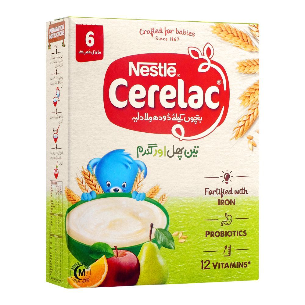 NESTLE CERELAC THREE FRUITS AND WHEAT 175 GM