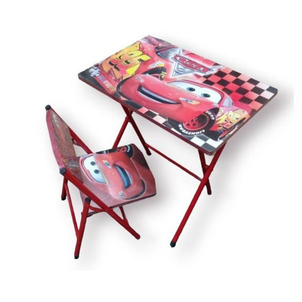 Kids Table and Chair Set - Cars (Red)