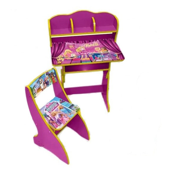 Kids Study Table & Chair Set - Barbie (Purple)