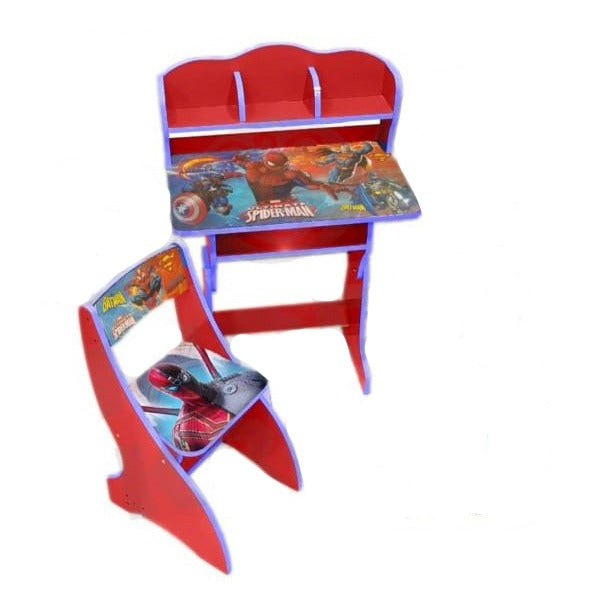 Kids Study Table & Chair Set - Spiderman (Red)