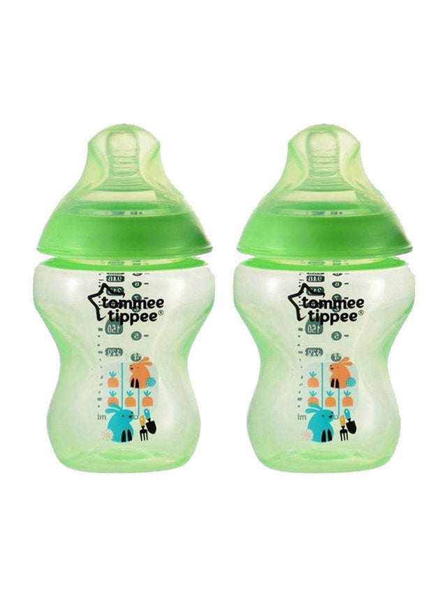 TT Baby SS Decorated Feeding Bottle 2 Pack 0M+ 260ml 9Oz 422582/38 (Green) (A+)