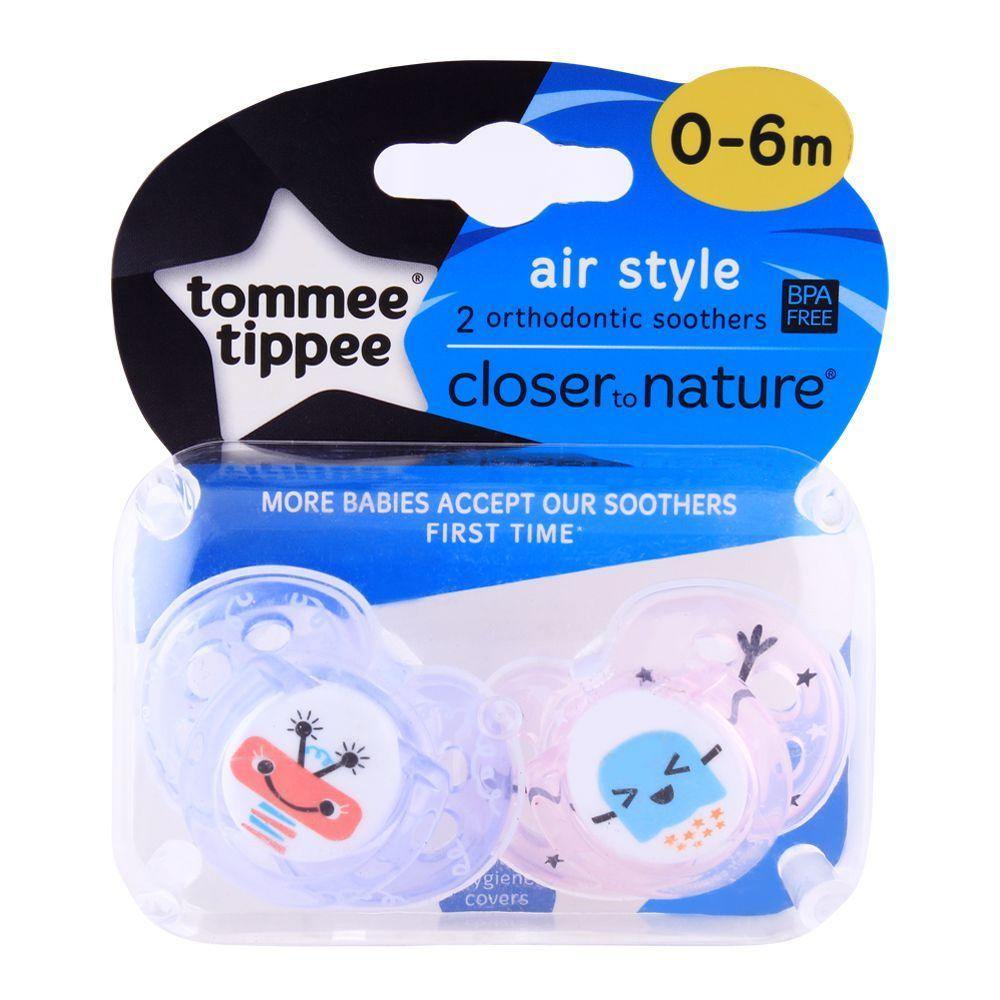 TT Baby Air Style Soother 2 Pack W/C 0-6M 433376/38 (Blue) (A+)