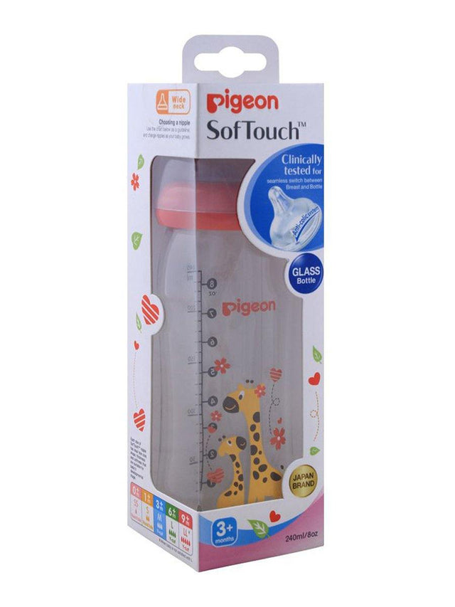 Pigeon Baby Soft Touch Glass Feeder 240ml 8oz A78028 (Girafe)