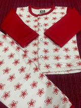 Imported Fleece baby Sweater and Trouser set- Red stars