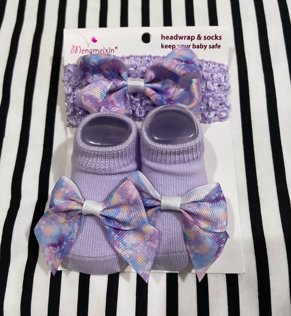 Purple socks and head band for little princess