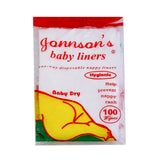 JOHNSONS BABY LINERS DRY LARGE 100 PC