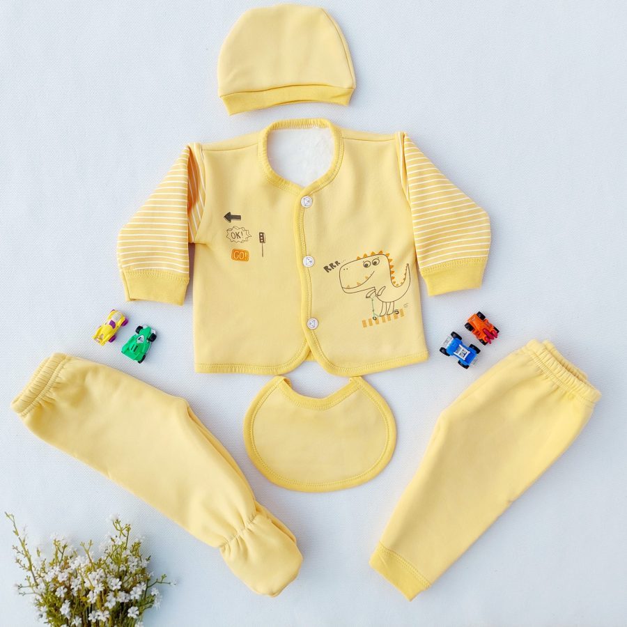 5-pc Fleece Newborn Set- sunny yellow