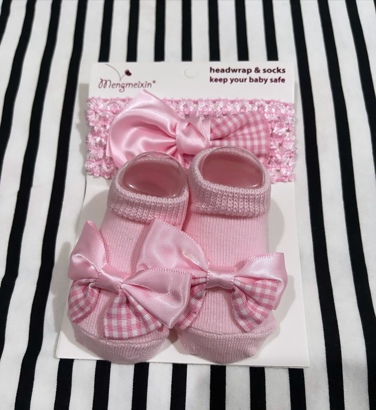 Pink socks and head band for little princess