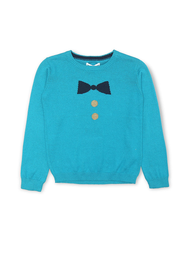 L/S Crew Neck Sweater With Bow at Chest FC0182 (JG)