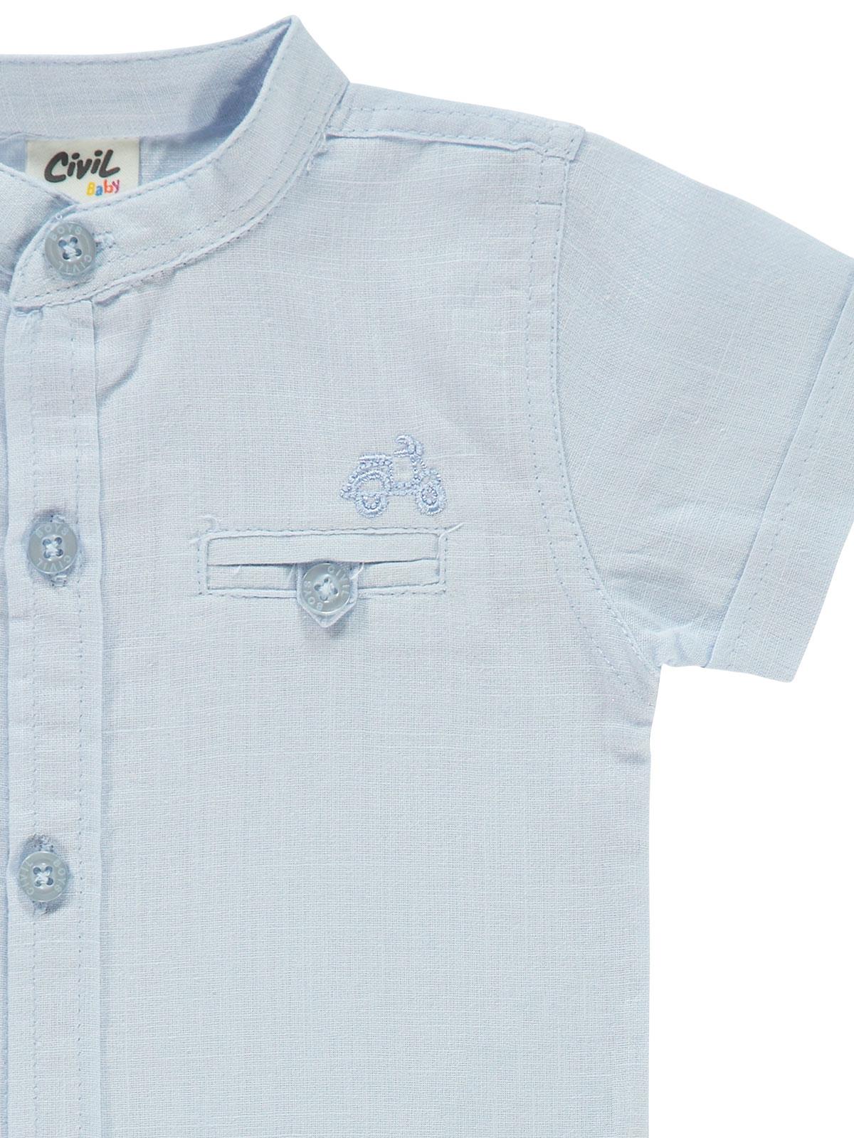 Civil Boys H/S Linen Ban Collar Shirt F/O #2021100 (S-22)