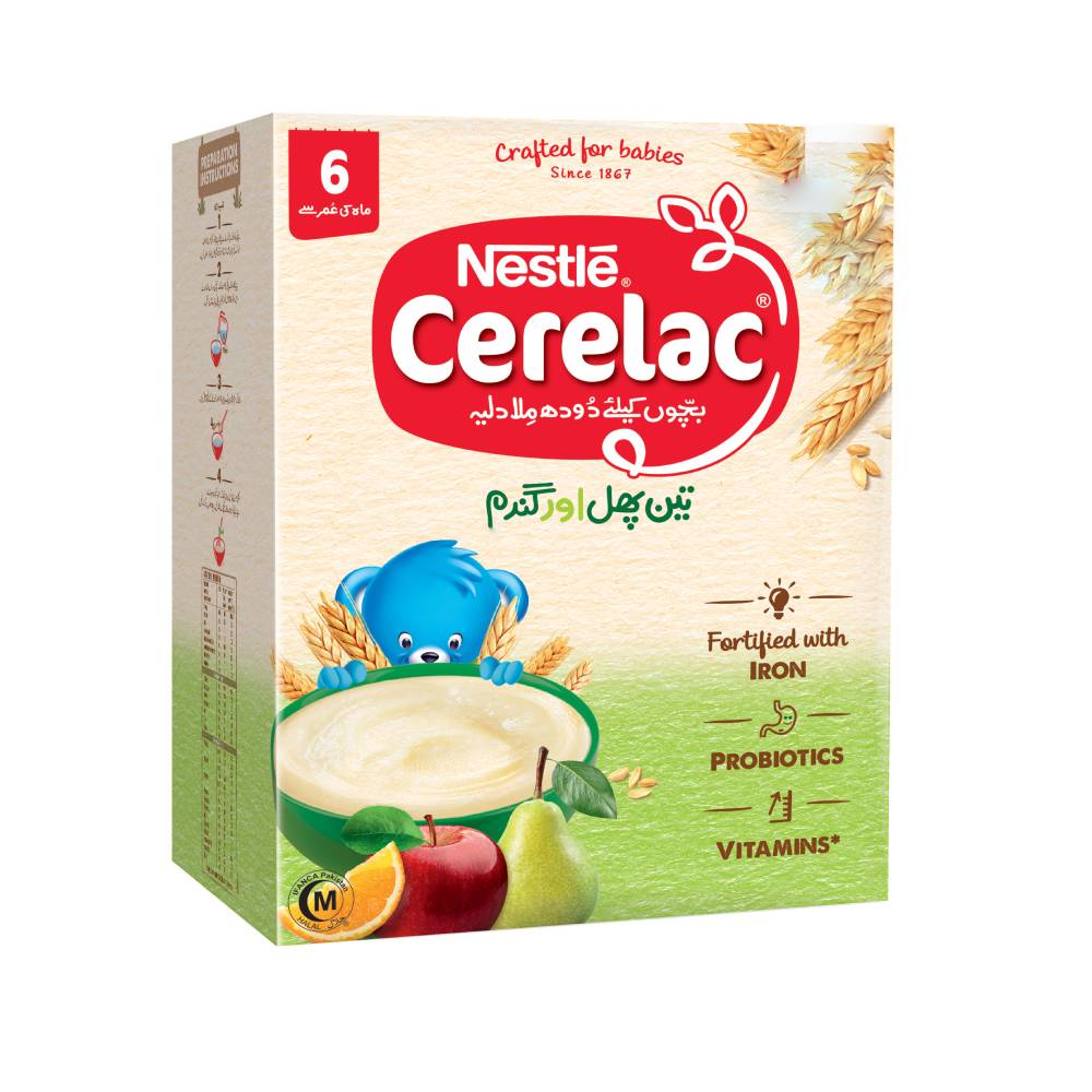 NESTLE CERELAC THREE FRUIT WITH WHEAT 6 MONTHS+ 750 GM