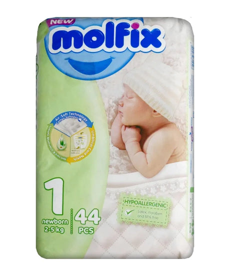 MOLFIX DIAPERS NEW BORN NO1 2-5 KG 44PCS