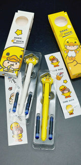 Cute Duck Themed Cartridge Fountain Pen With 2 Refill Ink Pen