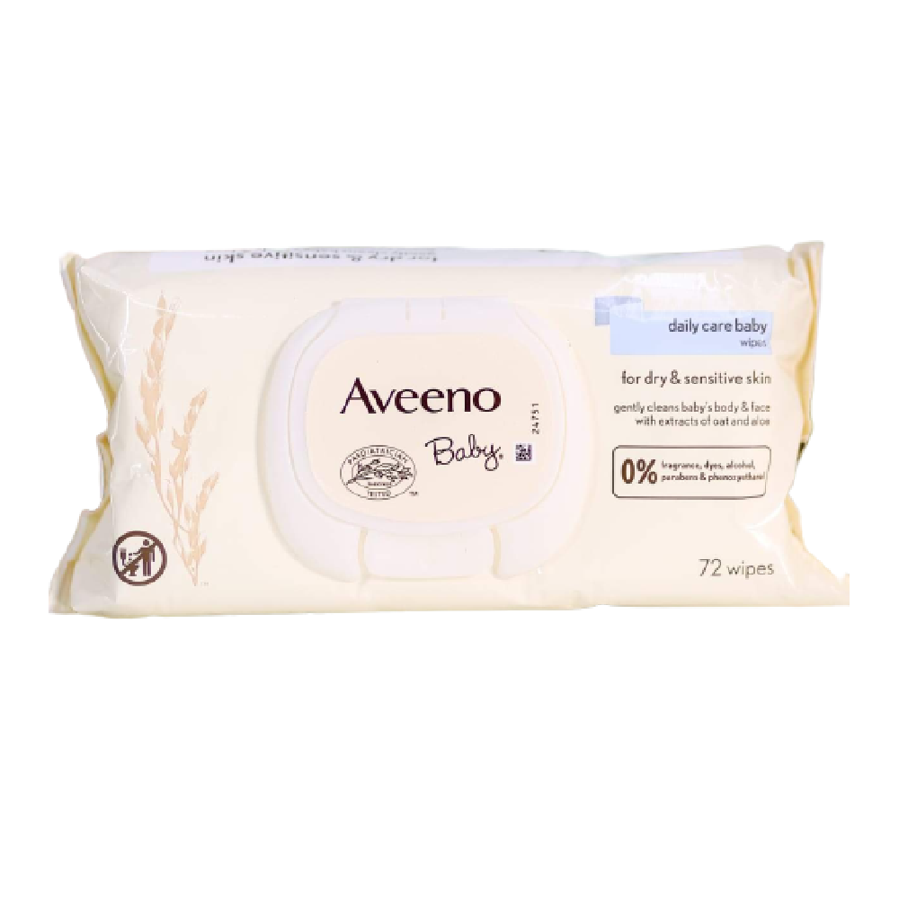 Aveeno Baby Wipes For Dry & Sensitive Skin 72pc