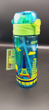 Cute Travel Water Bottle BPA Free Plastic Sipper For Pre School Boys and Girls