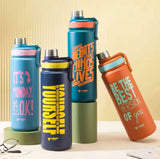 Typography Design Stainless Steel Sport Thermos Double Wall Insulated Water Bottle Vacuum Flask