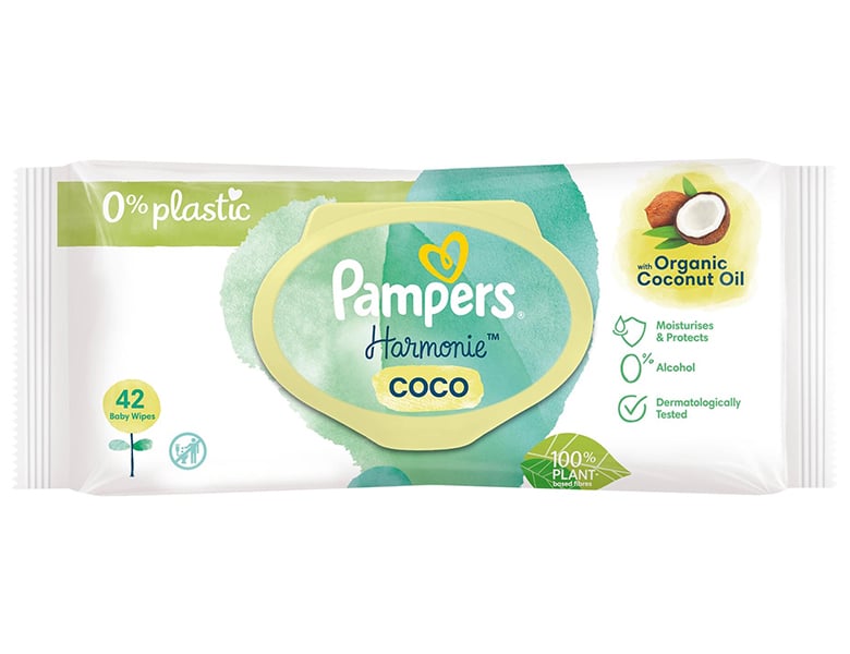 PAMPERS BABY WIPES ORGANIC COCONUT OIL 42 PC