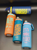 Typography Design Stainless Steel Sport Thermos Double Wall Insulated Water Bottle Vacuum Flask