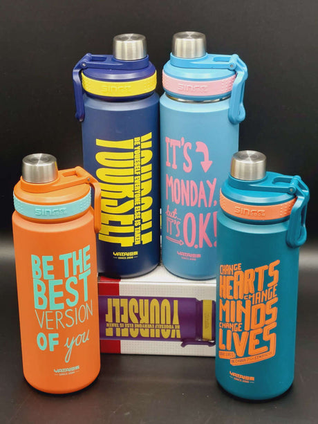 Typography Design Stainless Steel Sport Thermos