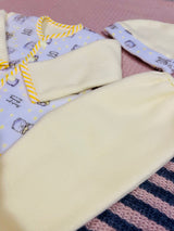 Yellow Baby bear fleece set- Sweater, Trouser and Cap